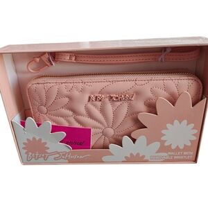 Betsey Johnson Floral Peach Wallet with Wristlet